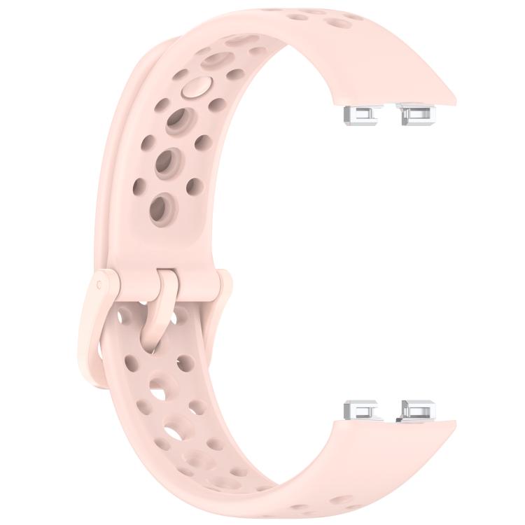 For Huawei Band 10 / 9 / 8 Metal Head Round Hole Nail Button Silicone Watch Band