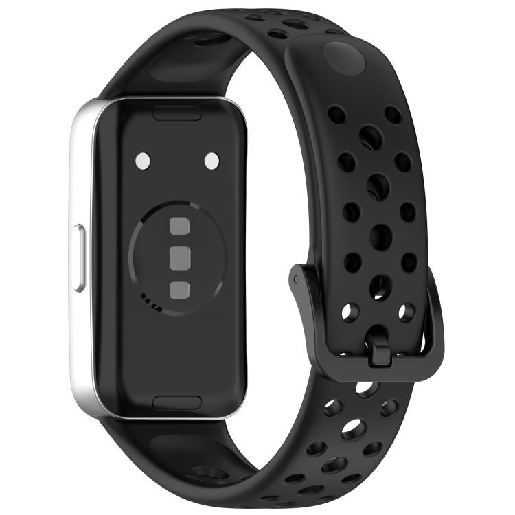 For Huawei Band 10 / 9 / 8 Metal Head Round Hole Nail Button Silicone Watch Band