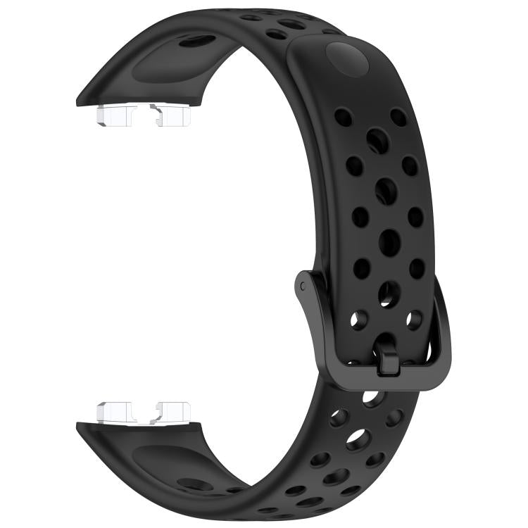 For Huawei Band 10 / 9 / 8 Metal Head Round Hole Nail Button Silicone Watch Band