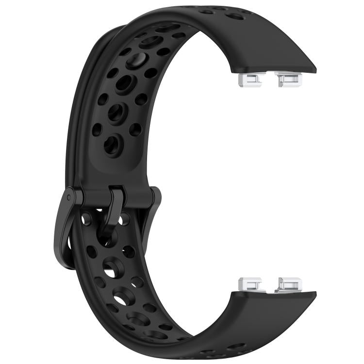For Huawei Band 10 / 9 / 8 Metal Head Round Hole Nail Button Silicone Watch Band
