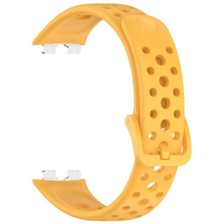 For Huawei Band 10 / 9 / 8 Metal Head Round Hole Nail Button Silicone Watch Band