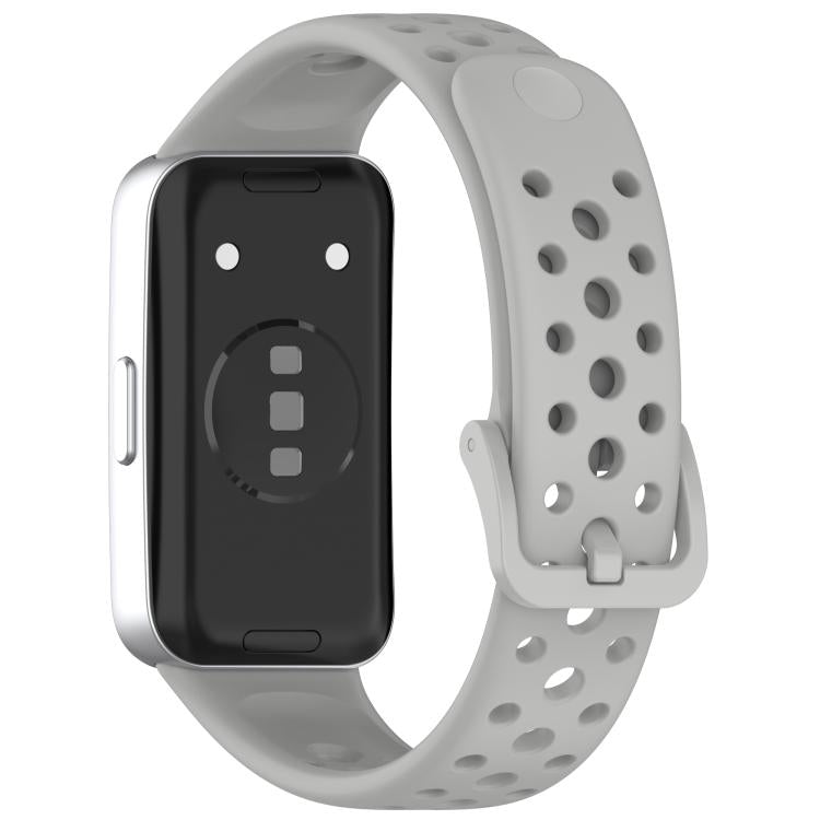 For Huawei Band 10 / 9 / 8 Metal Head Round Hole Nail Button Silicone Watch Band