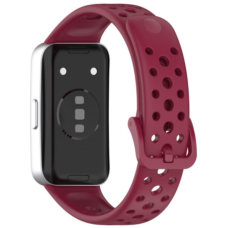 For Huawei Band 10 / 9 / 8 Metal Head Round Hole Nail Button Silicone Watch Band