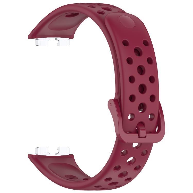 For Huawei Band 10 / 9 / 8 Metal Head Round Hole Nail Button Silicone Watch Band