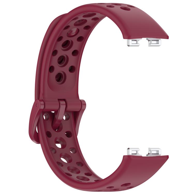 For Huawei Band 10 / 9 / 8 Metal Head Round Hole Nail Button Silicone Watch Band
