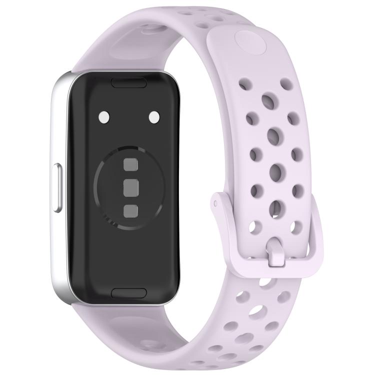 For Huawei Band 10 / 9 / 8 Metal Head Round Hole Nail Button Silicone Watch Band