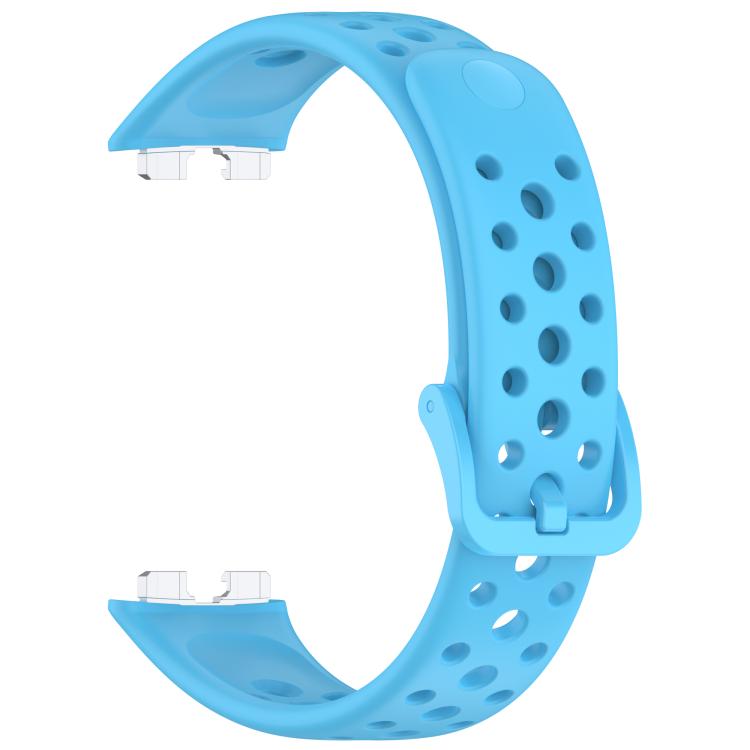 For Huawei Band 10 / 9 / 8 Metal Head Round Hole Nail Button Silicone Watch Band