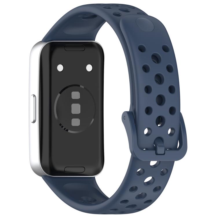 For Huawei Band 10 / 9 / 8 Metal Head Round Hole Nail Button Silicone Watch Band