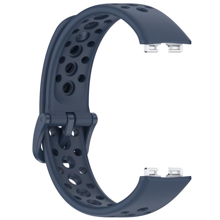 For Huawei Band 10 / 9 / 8 Metal Head Round Hole Nail Button Silicone Watch Band