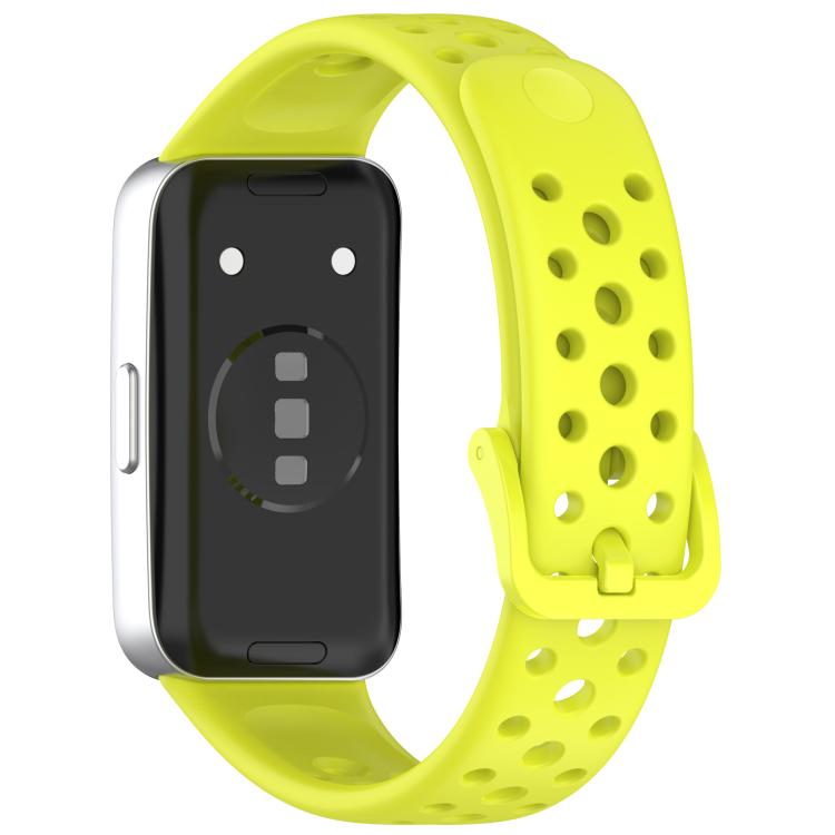 For Huawei Band 10 / 9 / 8 Metal Head Round Hole Nail Button Silicone Watch Band