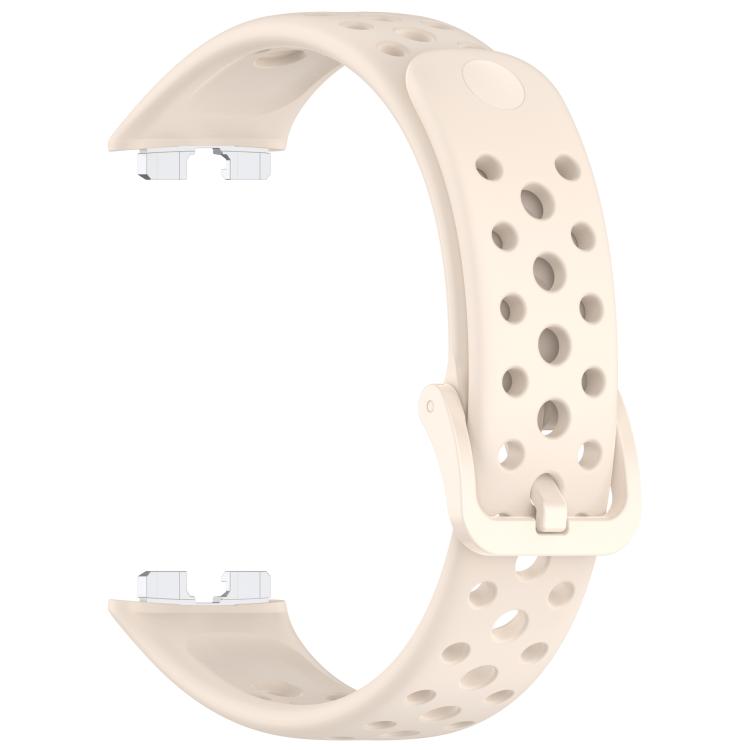 For Huawei Band 10 / 9 / 8 Metal Head Round Hole Nail Button Silicone Watch Band