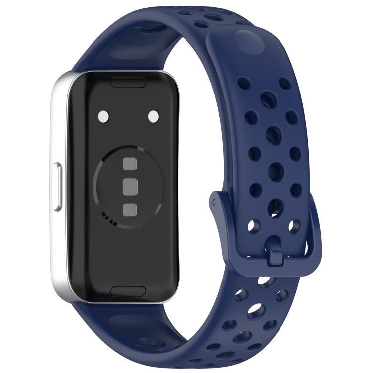 For Huawei Band 10 / 9 / 8 Metal Head Round Hole Nail Button Silicone Watch Band