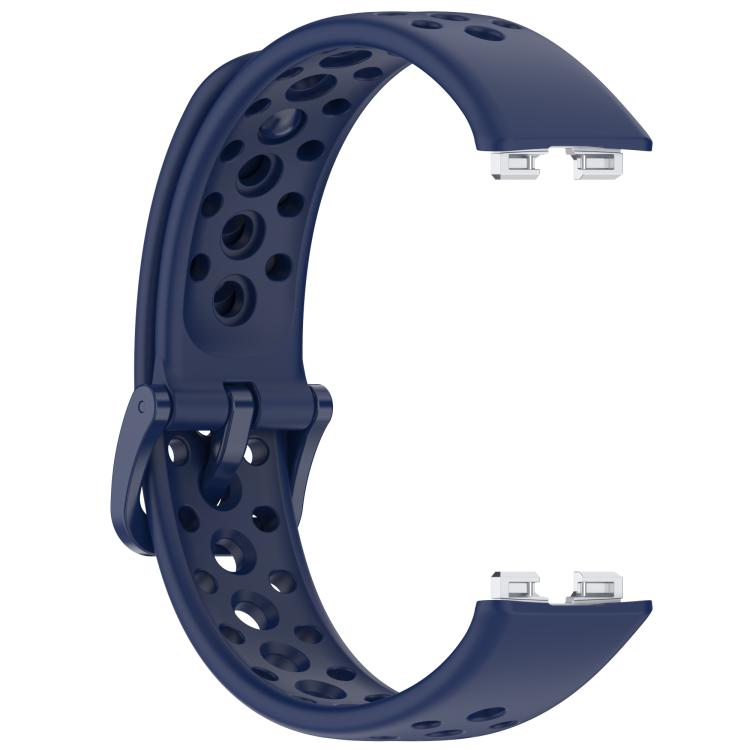 For Huawei Band 10 / 9 / 8 Metal Head Round Hole Nail Button Silicone Watch Band