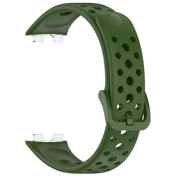 For Huawei Band 10 / 9 / 8 Metal Head Round Hole Nail Button Silicone Watch Band