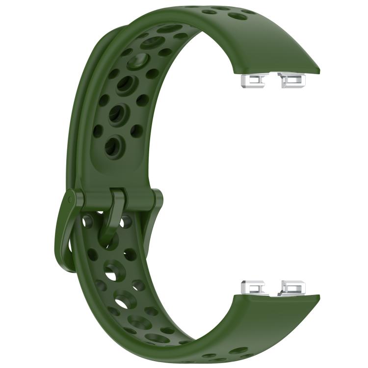 For Huawei Band 10 / 9 / 8 Metal Head Round Hole Nail Button Silicone Watch Band