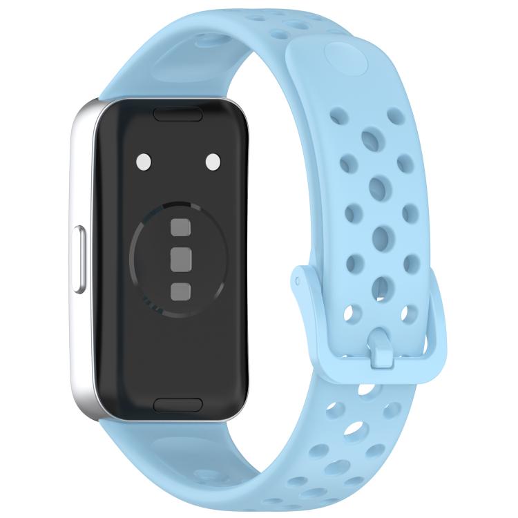 For Huawei Band 10 / 9 / 8 Metal Head Round Hole Nail Button Silicone Watch Band