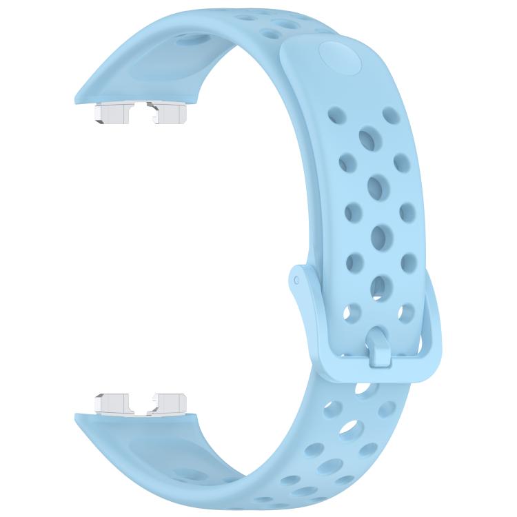 For Huawei Band 10 / 9 / 8 Metal Head Round Hole Nail Button Silicone Watch Band