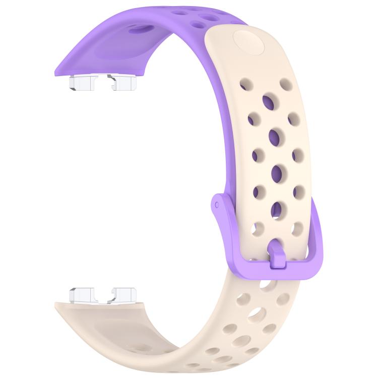 For Huawei Band 10 / 9 / 8 Metal Head Round Hole Nail Button Silicone Watch Band