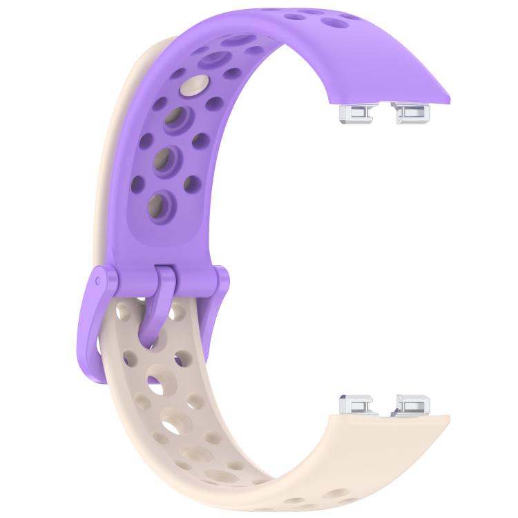 For Huawei Band 10 / 9 / 8 Metal Head Round Hole Nail Button Silicone Watch Band