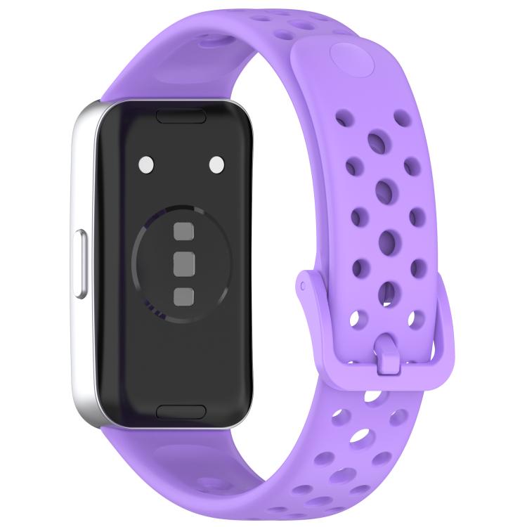 For Huawei Band 10 / 9 / 8 Metal Head Round Hole Nail Button Silicone Watch Band