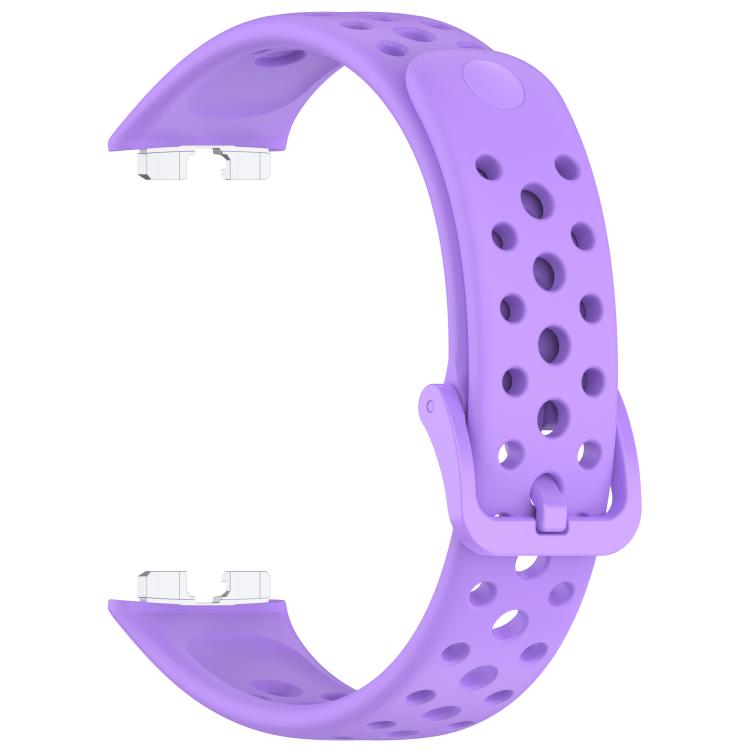 For Huawei Band 10 / 9 / 8 Metal Head Round Hole Nail Button Silicone Watch Band
