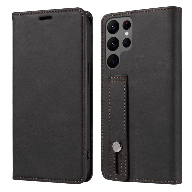 For Samsung Galaxy S23 Ultra 5G Wristband Magnetic Leather Phone Case