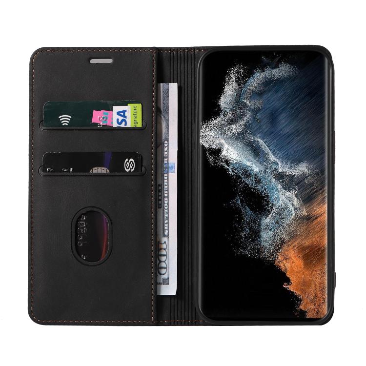 For Samsung Galaxy S23 Ultra 5G Wristband Magnetic Leather Phone Case