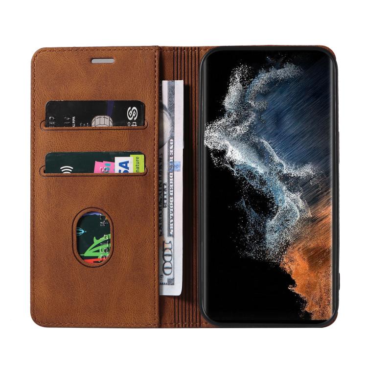 For Samsung Galaxy S23 Ultra 5G Wristband Magnetic Leather Phone Case