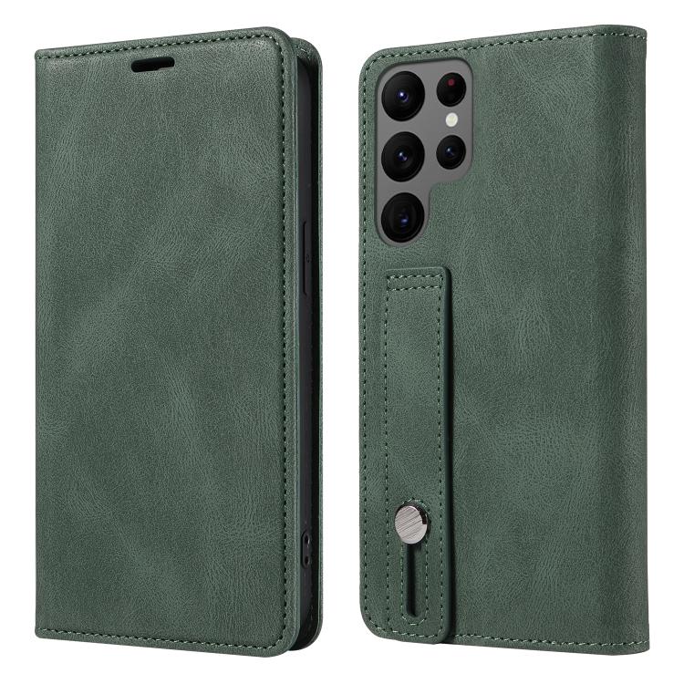 For Samsung Galaxy S23 Ultra 5G Wristband Magnetic Leather Phone Case