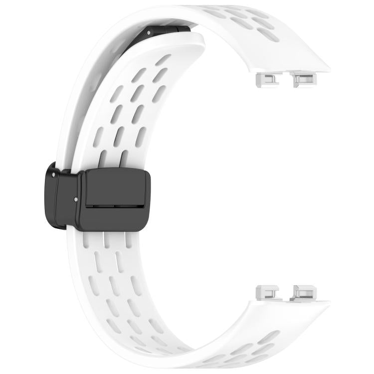 For Huawei Band 10 / 9 / 8 Hole Style Fold Magnetic Buckle Silicone Watch Band