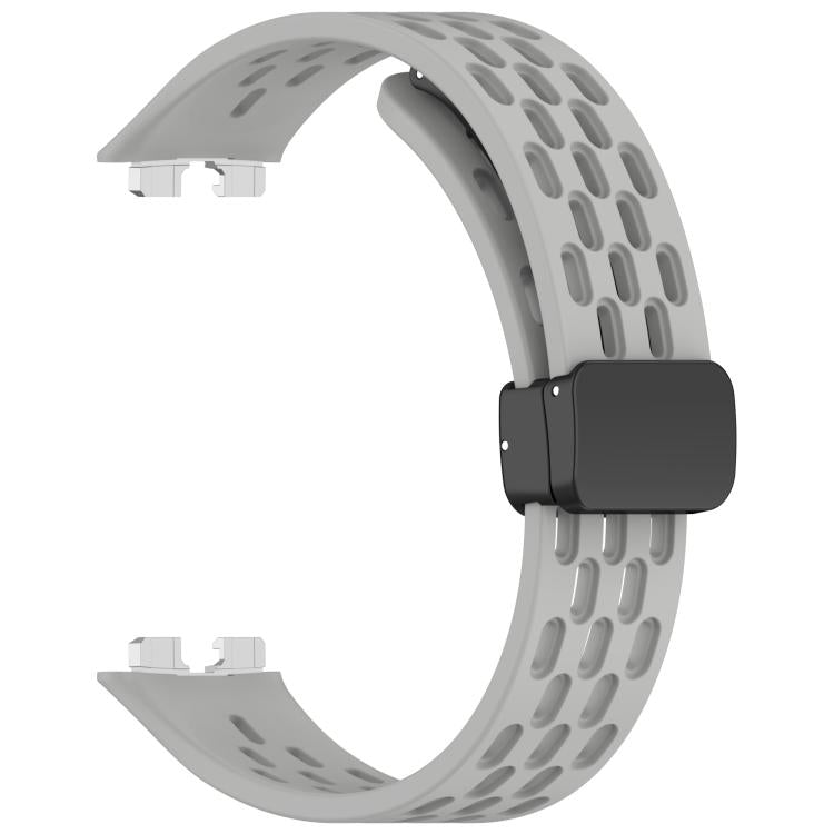 For Huawei Band 10 / 9 / 8 Hole Style Fold Magnetic Buckle Silicone Watch Band