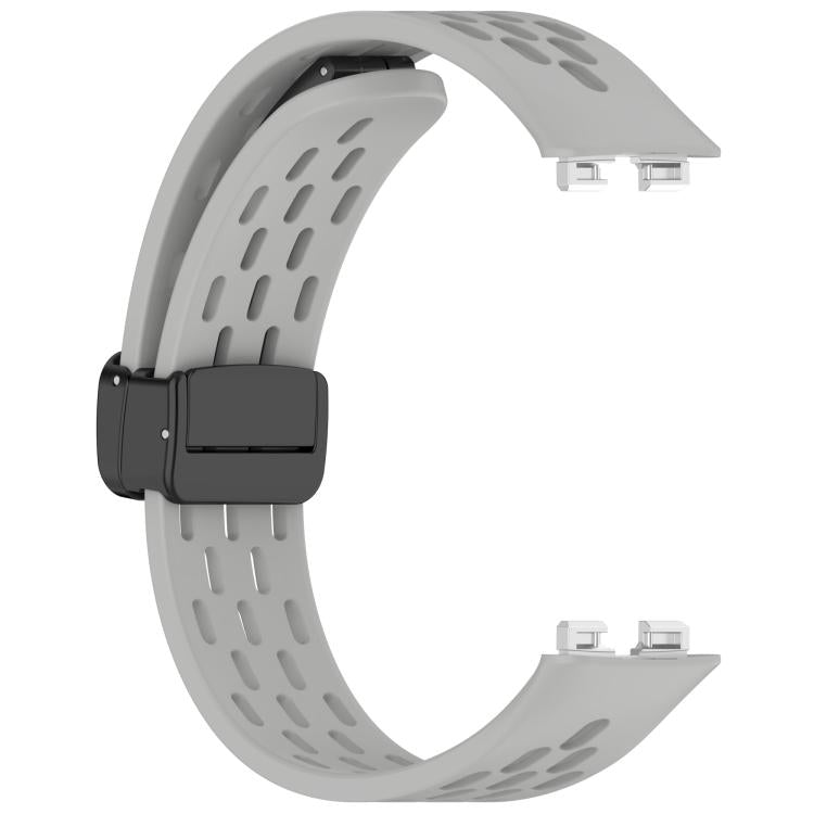 For Huawei Band 10 / 9 / 8 Hole Style Fold Magnetic Buckle Silicone Watch Band