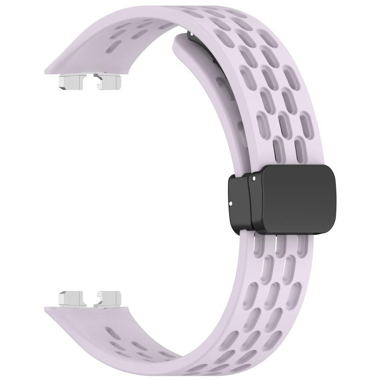 For Huawei Band 10 / 9 / 8 Hole Style Fold Magnetic Buckle Silicone Watch Band