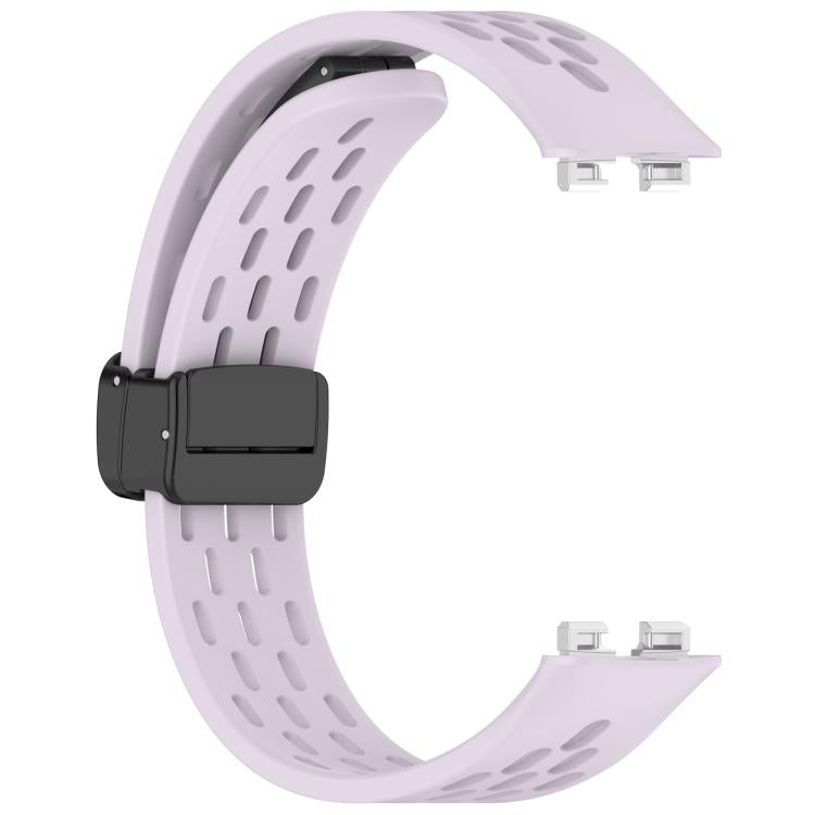 For Huawei Band 10 / 9 / 8 Hole Style Fold Magnetic Buckle Silicone Watch Band