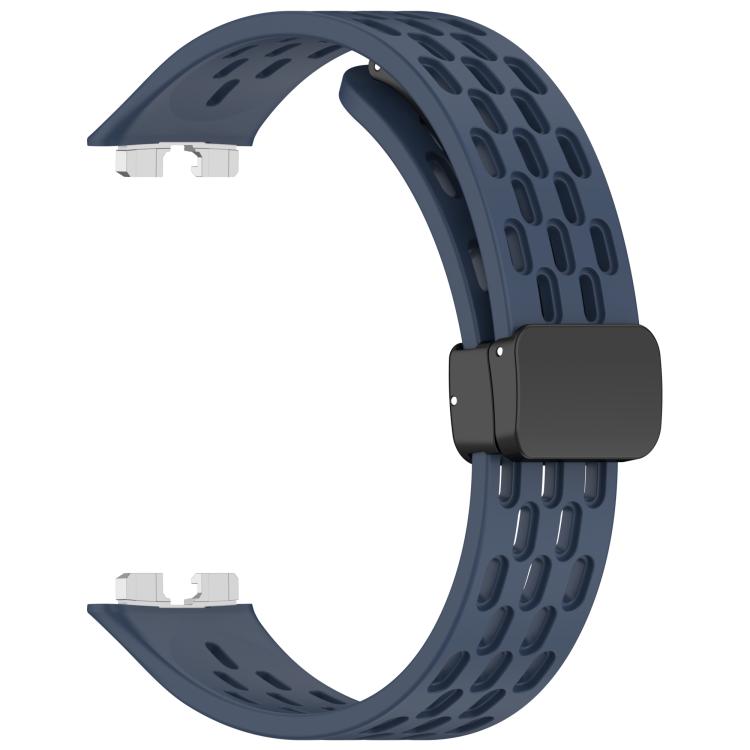 For Huawei Band 10 / 9 / 8 Hole Style Fold Magnetic Buckle Silicone Watch Band