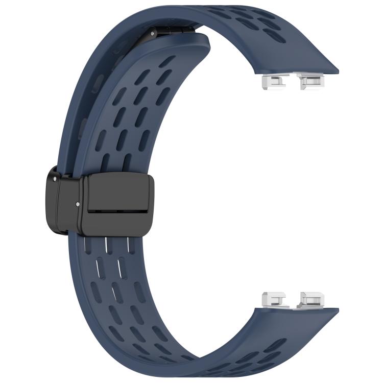 For Huawei Band 10 / 9 / 8 Hole Style Fold Magnetic Buckle Silicone Watch Band