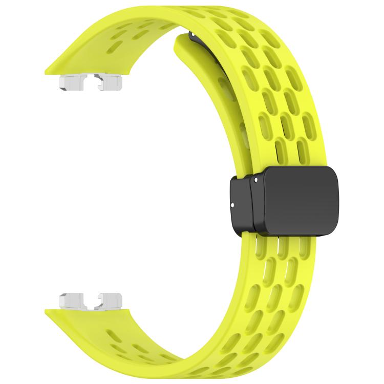 For Huawei Band 10 / 9 / 8 Hole Style Fold Magnetic Buckle Silicone Watch Band