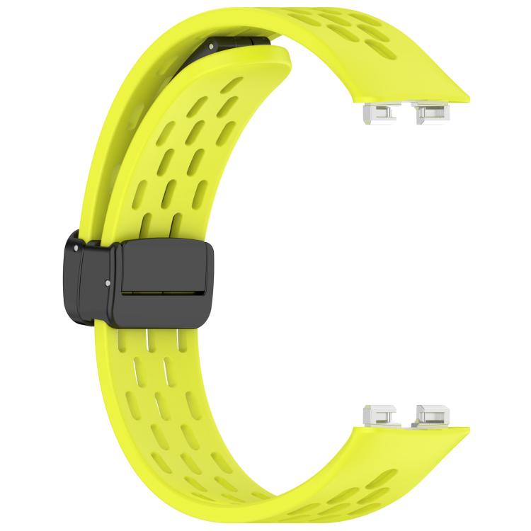For Huawei Band 10 / 9 / 8 Hole Style Fold Magnetic Buckle Silicone Watch Band