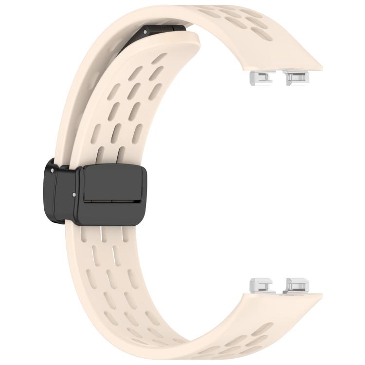 For Huawei Band 10 / 9 / 8 Hole Style Fold Magnetic Buckle Silicone Watch Band