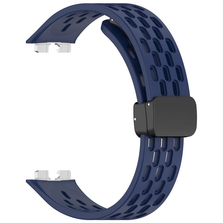 For Huawei Band 10 / 9 / 8 Hole Style Fold Magnetic Buckle Silicone Watch Band