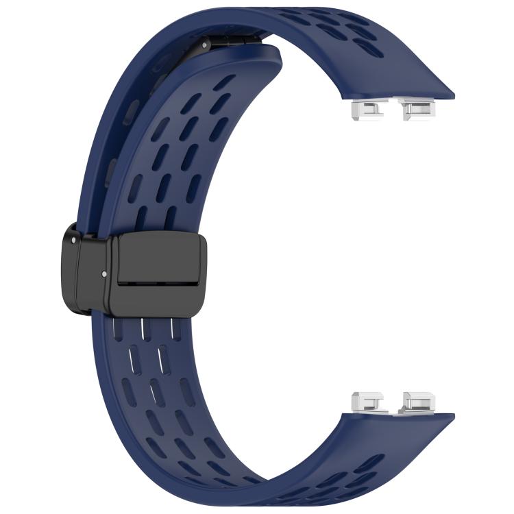 For Huawei Band 10 / 9 / 8 Hole Style Fold Magnetic Buckle Silicone Watch Band