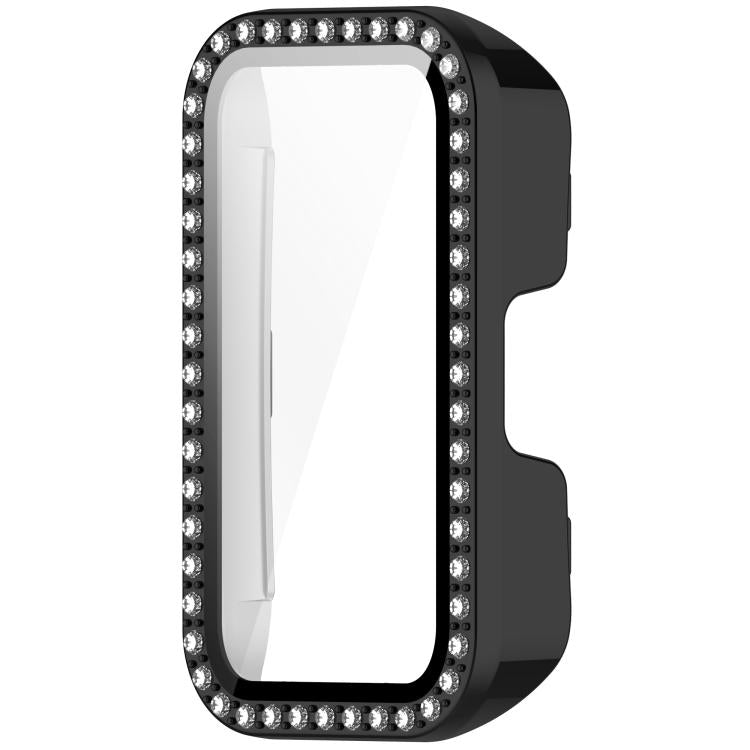 For Huawei Band 10 / 9 / 8 Single Row Diamond Tempered Film Integrated PC Watch Case