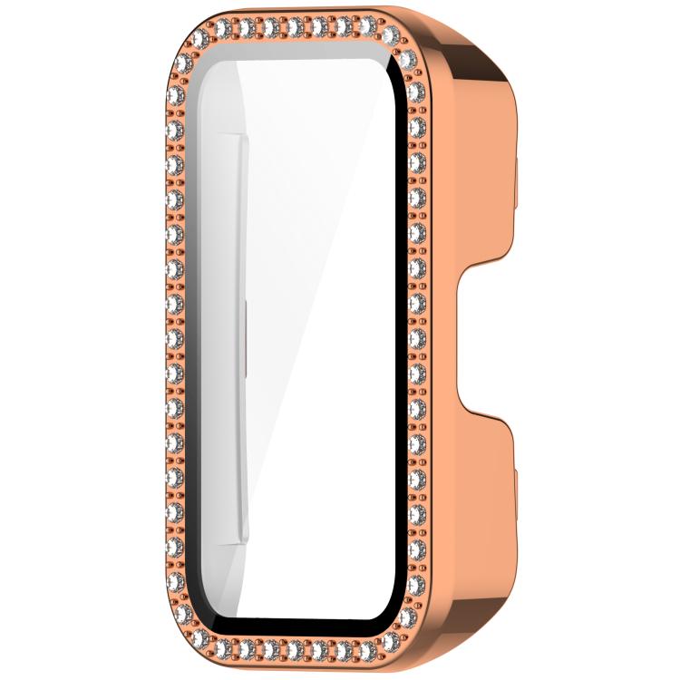 For Huawei Band 10 / 9 / 8 Single Row Diamond Tempered Film Integrated PC Watch Case