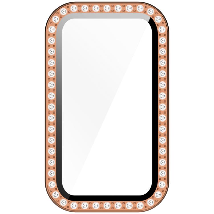 For Huawei Band 10 / 9 / 8 Single Row Diamond Tempered Film Integrated PC Watch Case