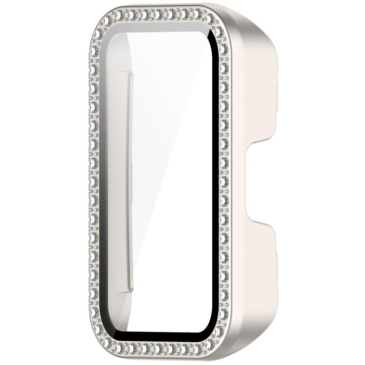 For Huawei Band 10 / 9 / 8 Single Row Diamond Tempered Film Integrated PC Watch Case