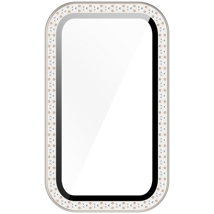 For Huawei Band 10 / 9 / 8 Single Row Diamond Tempered Film Integrated PC Watch Case
