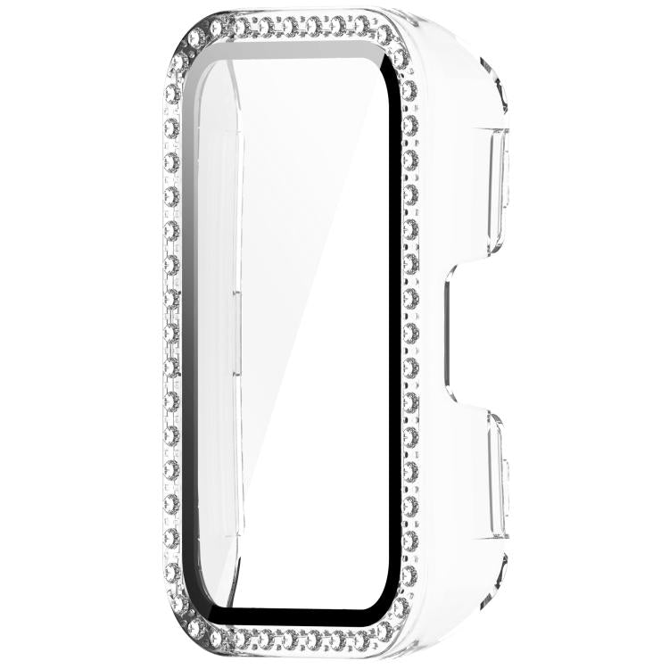 For Huawei Band 10 / 9 / 8 Single Row Diamond Tempered Film Integrated PC Watch Case