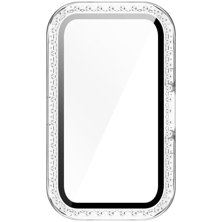 For Huawei Band 10 / 9 / 8 Single Row Diamond Tempered Film Integrated PC Watch Case