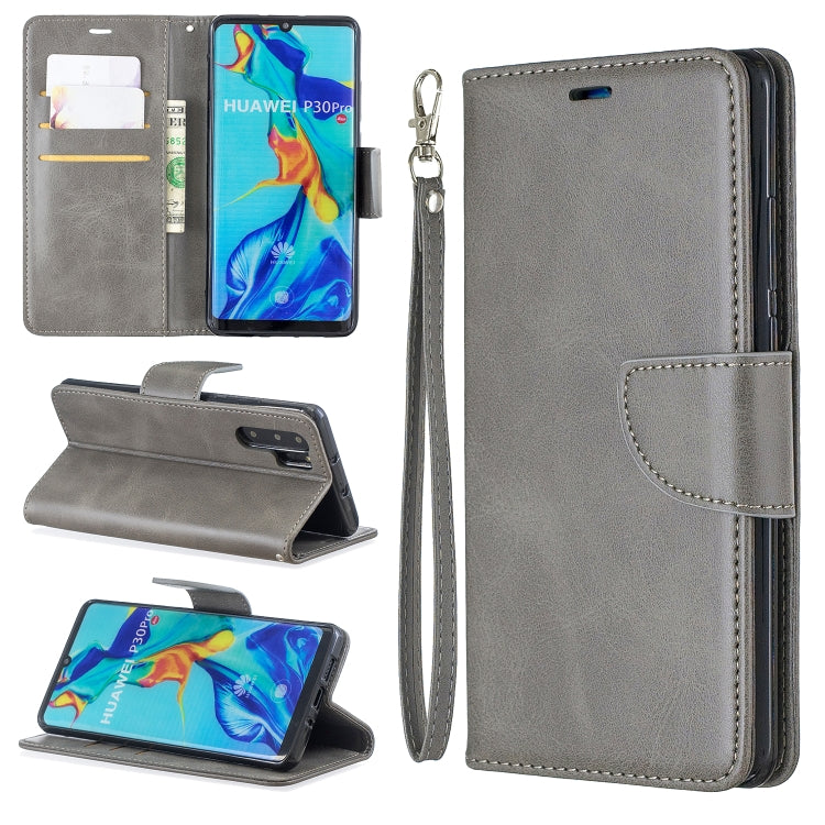 Retro Lambskin Texture Pure Color Horizontal Flip PU Leather Case for Huawei P30 Pro, with Holder & Card Slots & Wallet & Lanyard