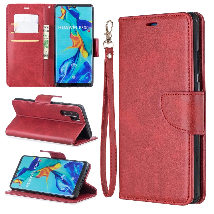 Retro Lambskin Texture Pure Color Horizontal Flip PU Leather Case for Huawei P30 Pro, with Holder & Card Slots & Wallet & Lanyard
